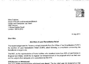 Letter to Treasury Re Abolition of LRR - July 2011