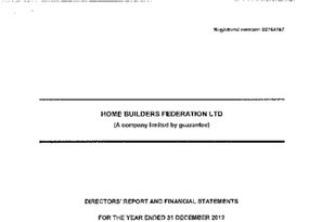 Home Builders Federation Ltd - 2012 Signed accounts