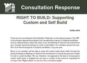 HBF Consultation Response  Right to build