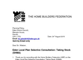 Eden Local Plan SHMA - HBF Aug15