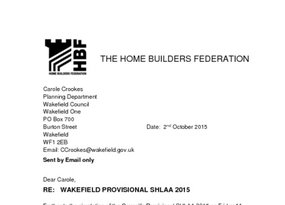 Wakefield SHLAA - HBF Sept15