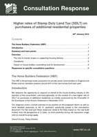 HBF Consultation response - Higher rate SDLT on additional properties - 29th January 2016