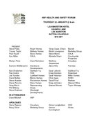 Health and Safety meeting notes 22 January